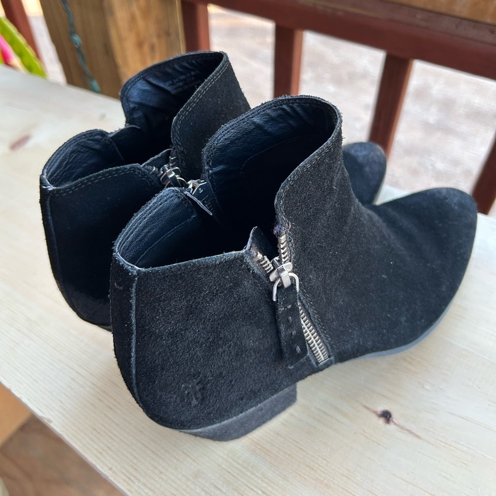 Frye Black Suede Ankle Booties - Picture 8 of 9